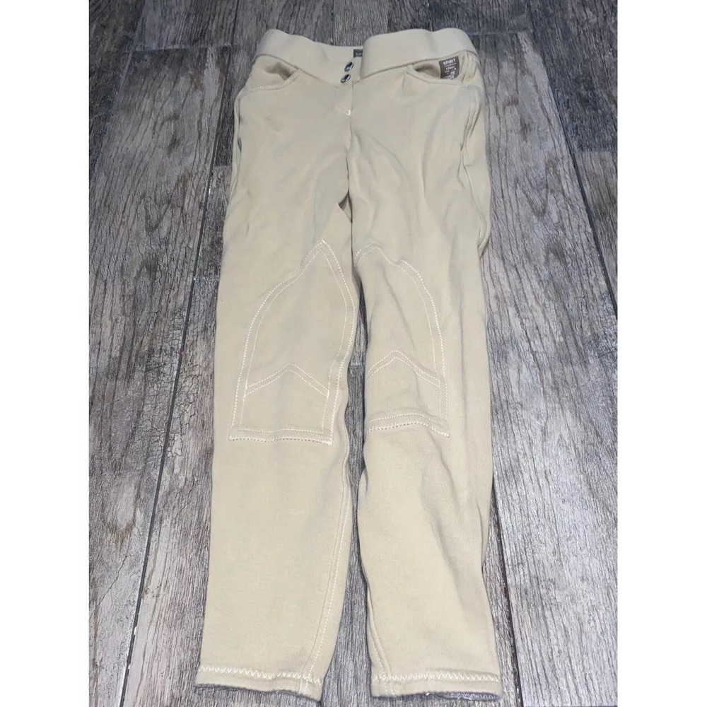 HORZE‎ Youth Equestrian Spirit Breeches Riding beige Pants Sz 24 girls